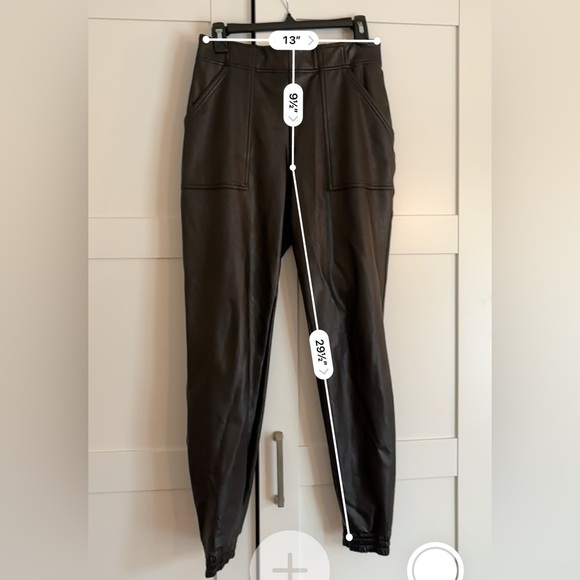 SPANX Faux Leather Jogger Pants Size Medium Brown - Picture 8 of 8